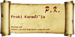 Prokl Karméla névjegykártya